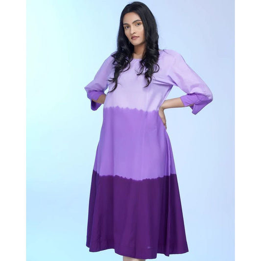 Lavender Dreams: Ombre Dyed Purple Summer Dress