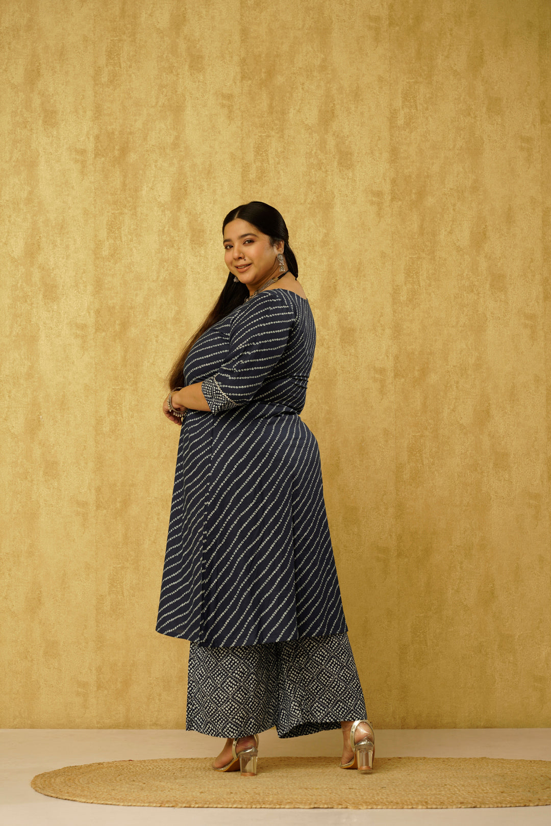 Ethnic Plus Size Clothing for Women- Blue  Plus Size Suit