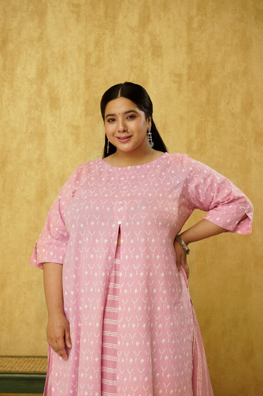 Pink Indo-Western Dress for Women- Available in Plus Sizes