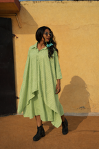 Pastel Striped A-Line Layered Dress