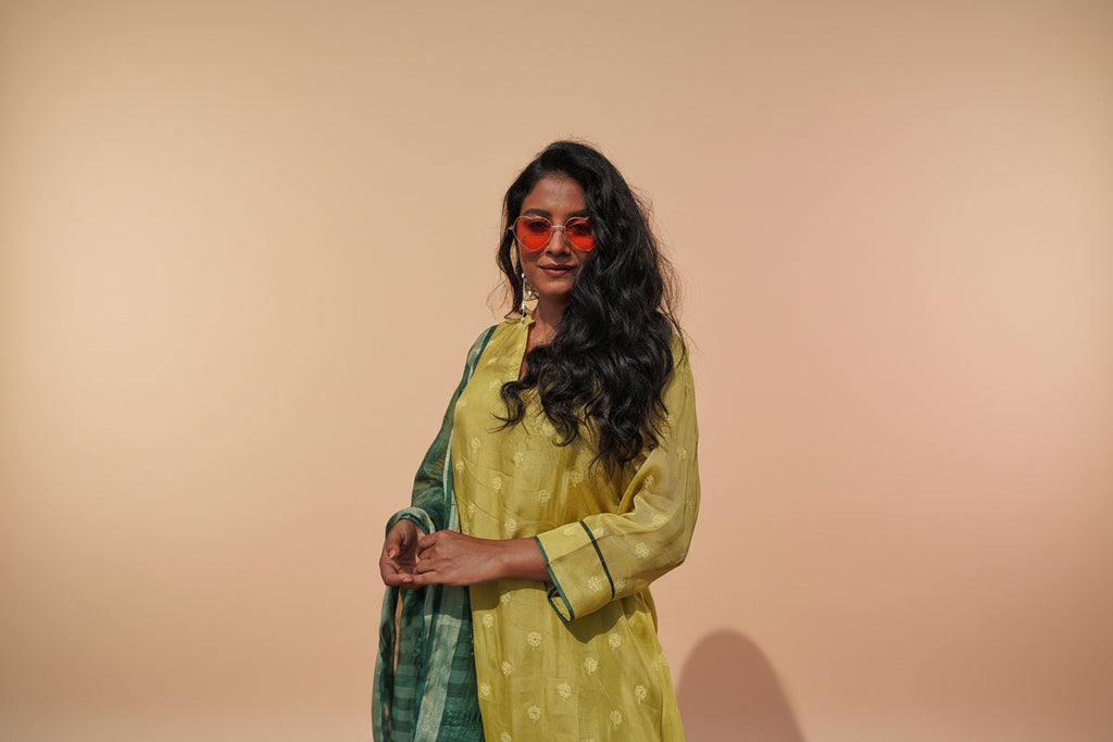 Elegant Yellow Green kurta sets