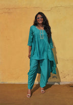 Turquoise blue co-ord set for curvey women