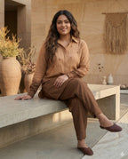 Traditional Ombre Dyed Cotton-Muslin Co-ord Set | High-Low Smart Set