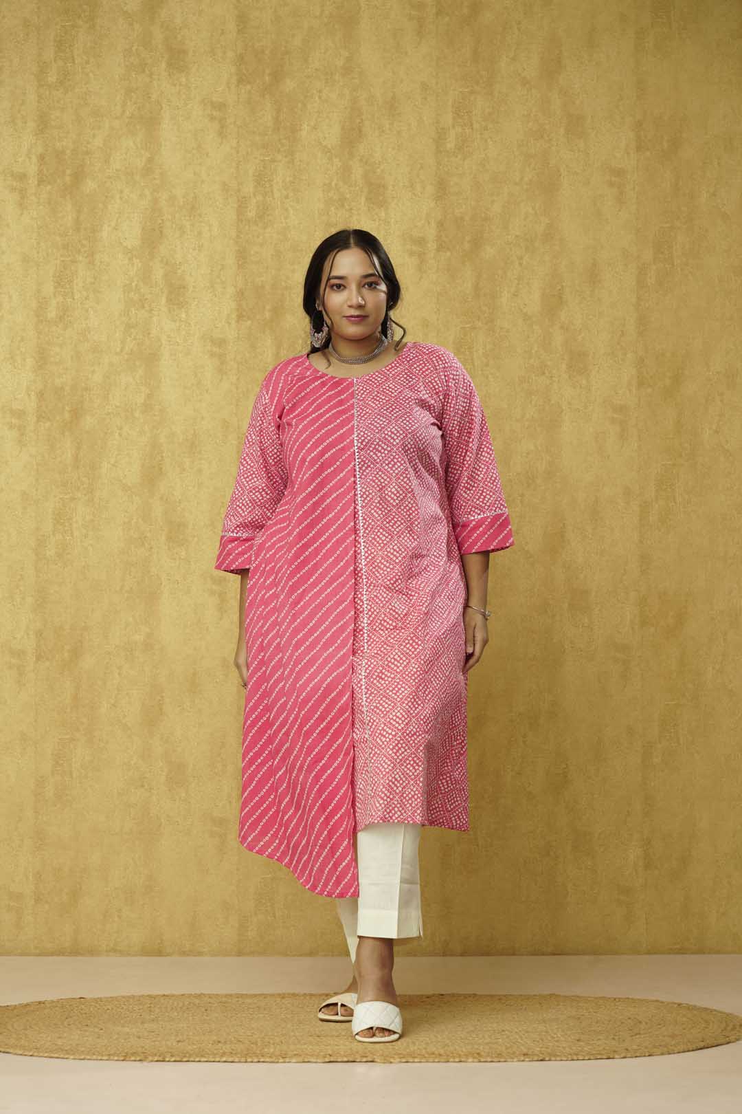 Beautiful pink kurta pant- available for all plus size women