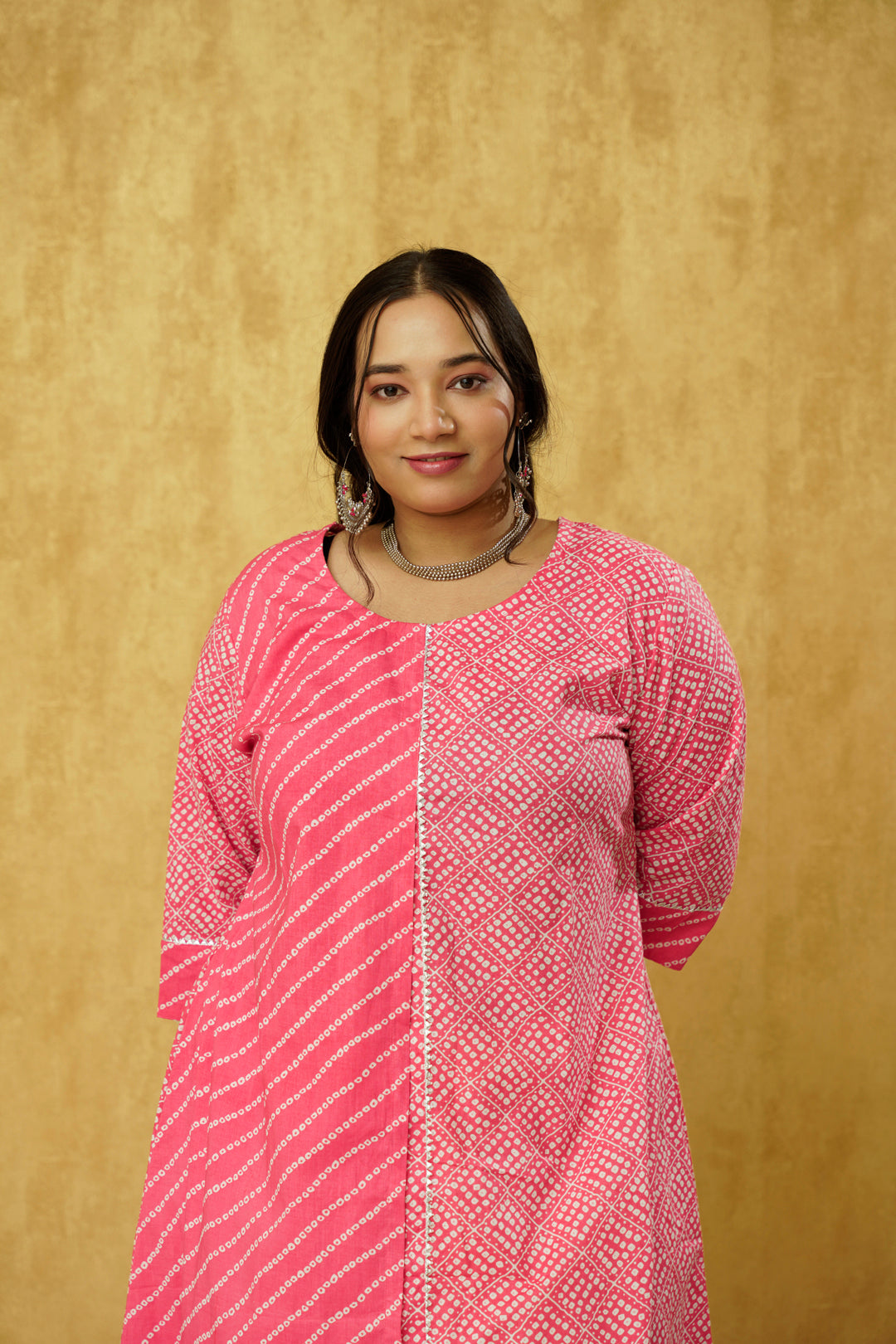 Summery pink kurta pant in Cotton - XL to 10XL Sizes