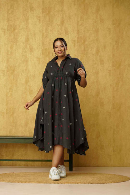 Black cotton dress from plus size clothing store online