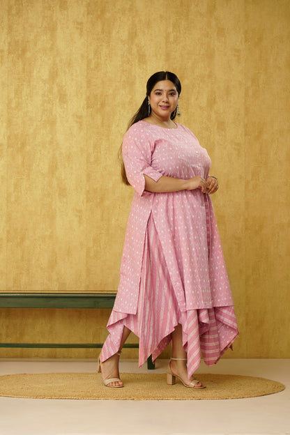 Plus size indo-western dress in pink color from XL to 10XL sizes