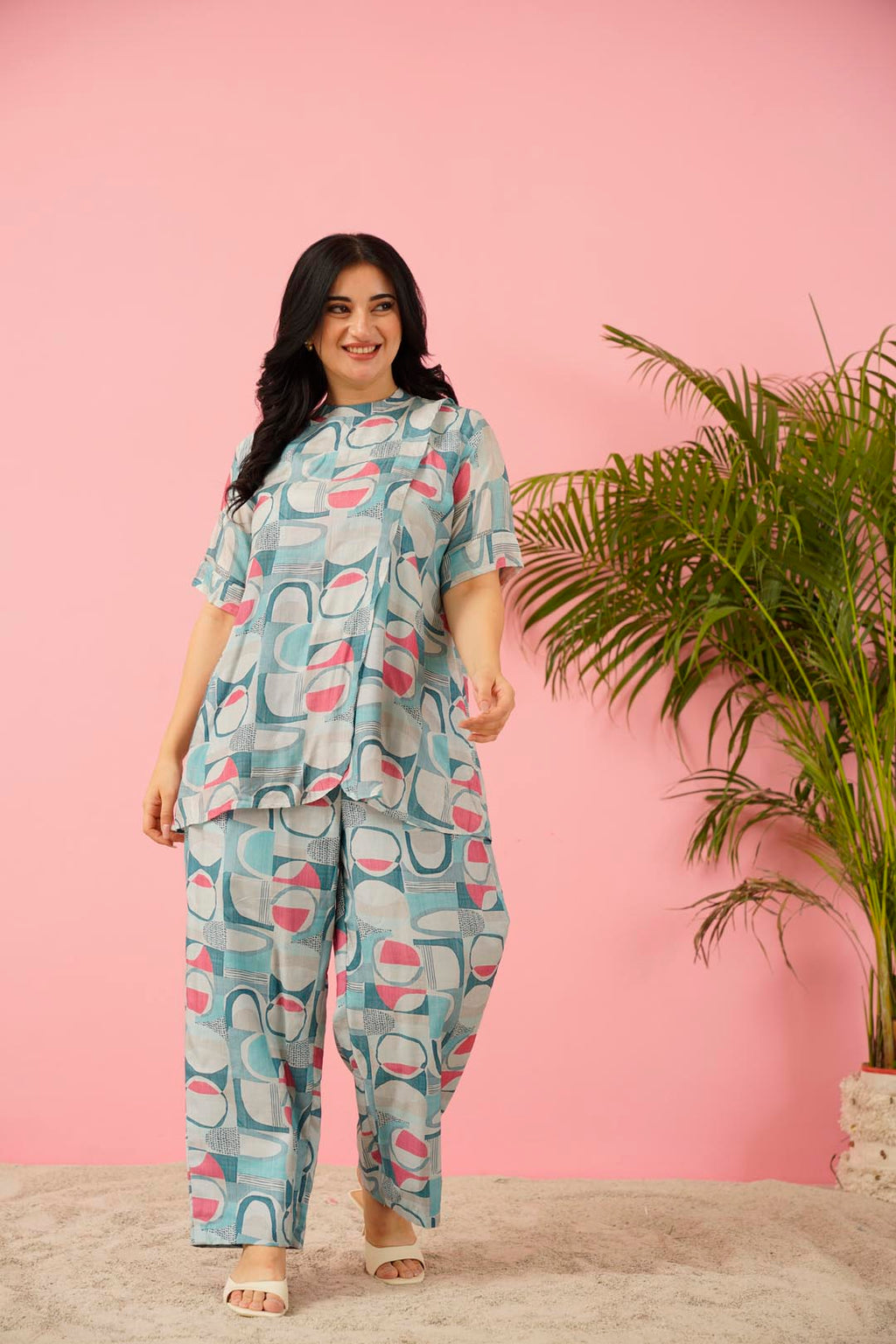 Maslin Silk Digital Print Co-Ord Set