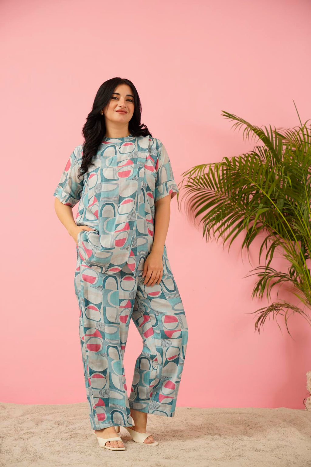 Maslin Silk Digital Print Co-Ord Set
