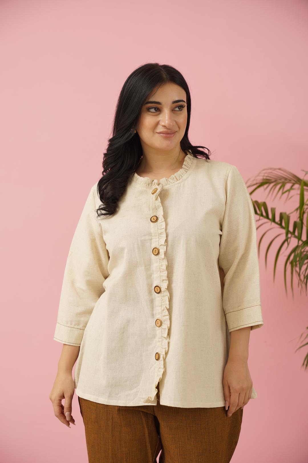 Artisanal Ruffle Detail Co-ord Set – Plus Size Premium Wear