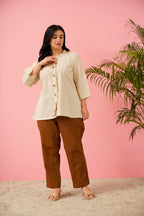 Artisanal Ruffle Cotton Co-ord Set for Women | Plus Size Premium Wear