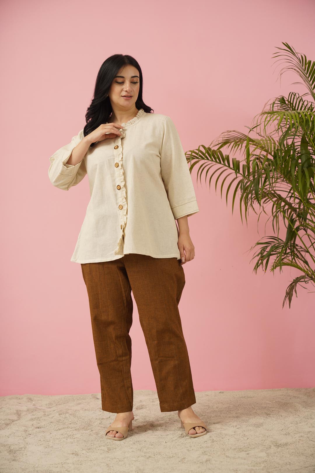 Artisanal Ruffle Detail Co-ord Set – Plus Size Premium Wear