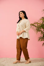Artisanal Ruffle Cotton Co-ord Set for Women | Plus Size Premium Wear