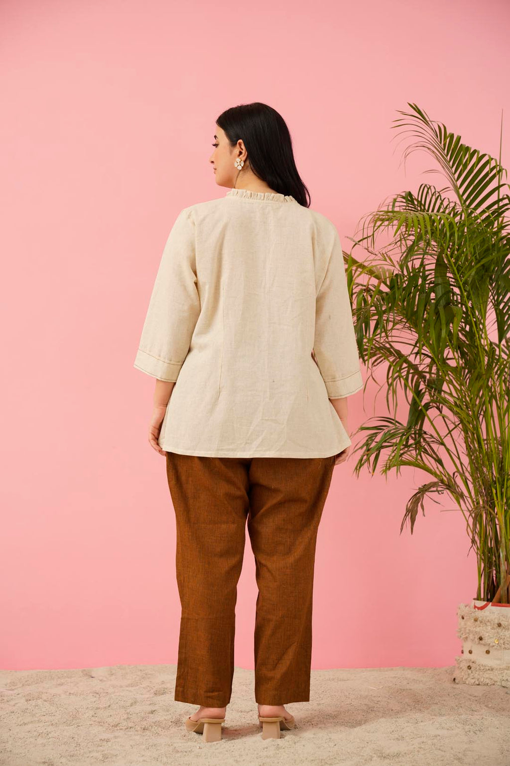 Artisanal Ruffle Cotton Co-ord Set for Women | Plus Size Premium Wear