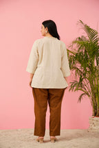 Artisanal Ruffle Cotton Co-ord Set for Women | Plus Size Premium Wear
