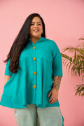 Teal Blue Premium Cotton Co-ord Set for Women | Sizes L to 10XL