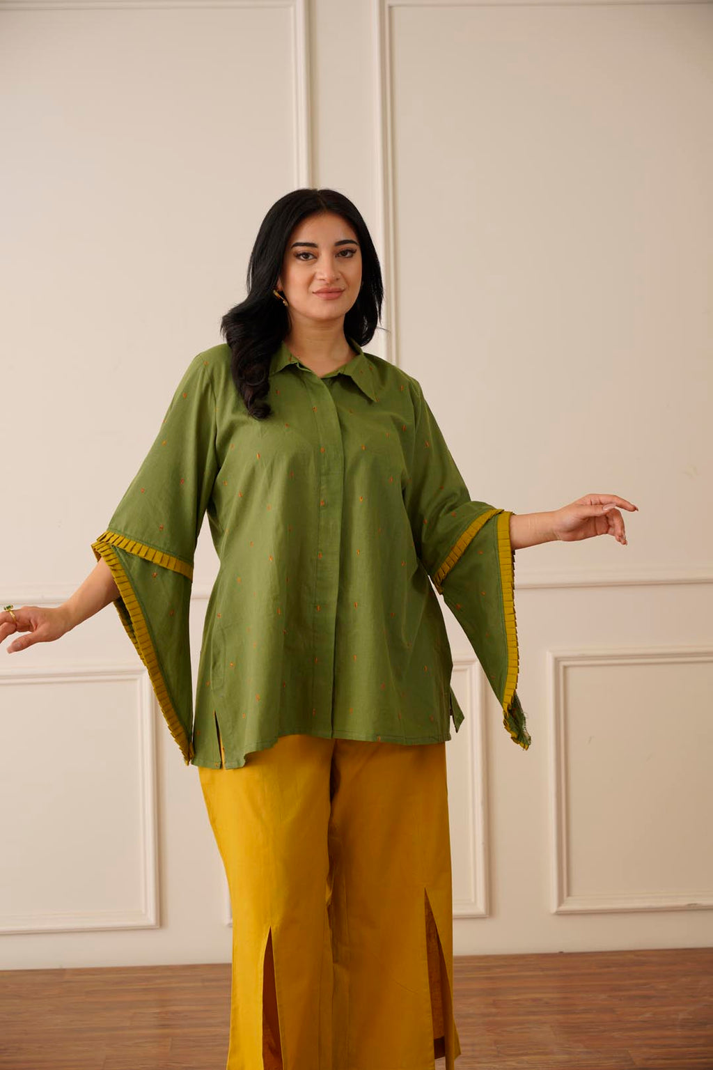Traditional Mango Floral Cotton Co-ord Set | Summer Ethnic Wear