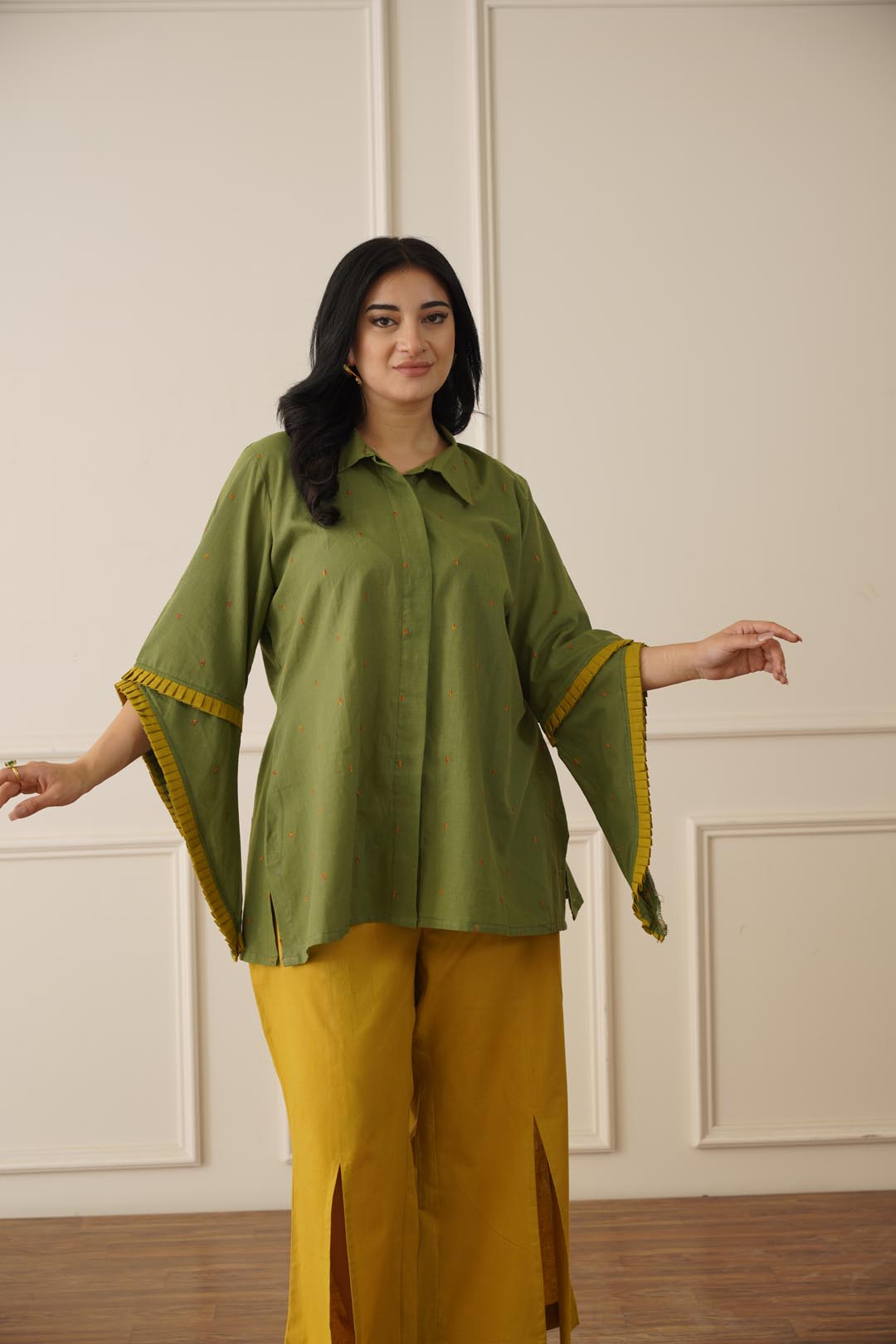 Traditional Mango Floral Cotton Co-ord Set | Summer Ethnic Wear